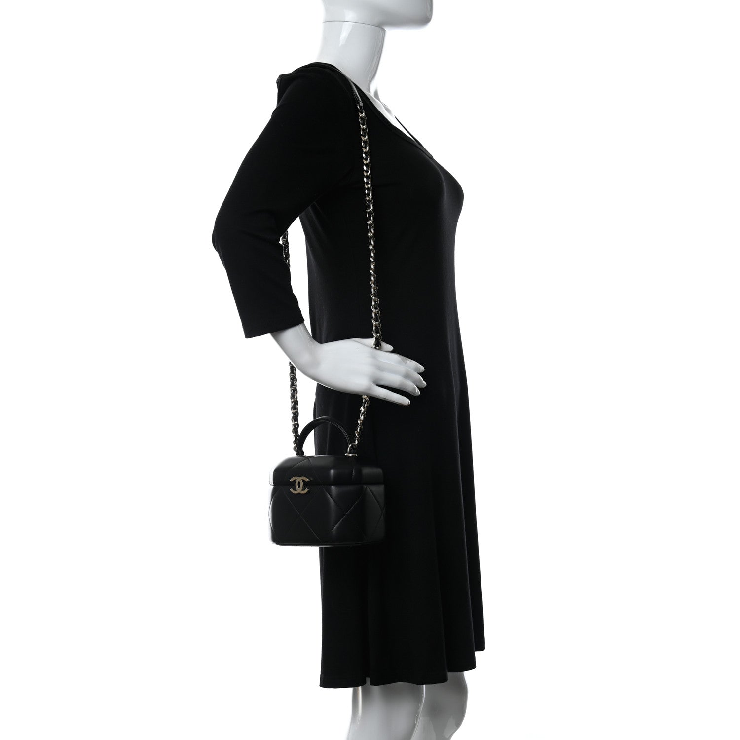 Chanel Lambskin Quilted Vendome Case Black 2 of 9