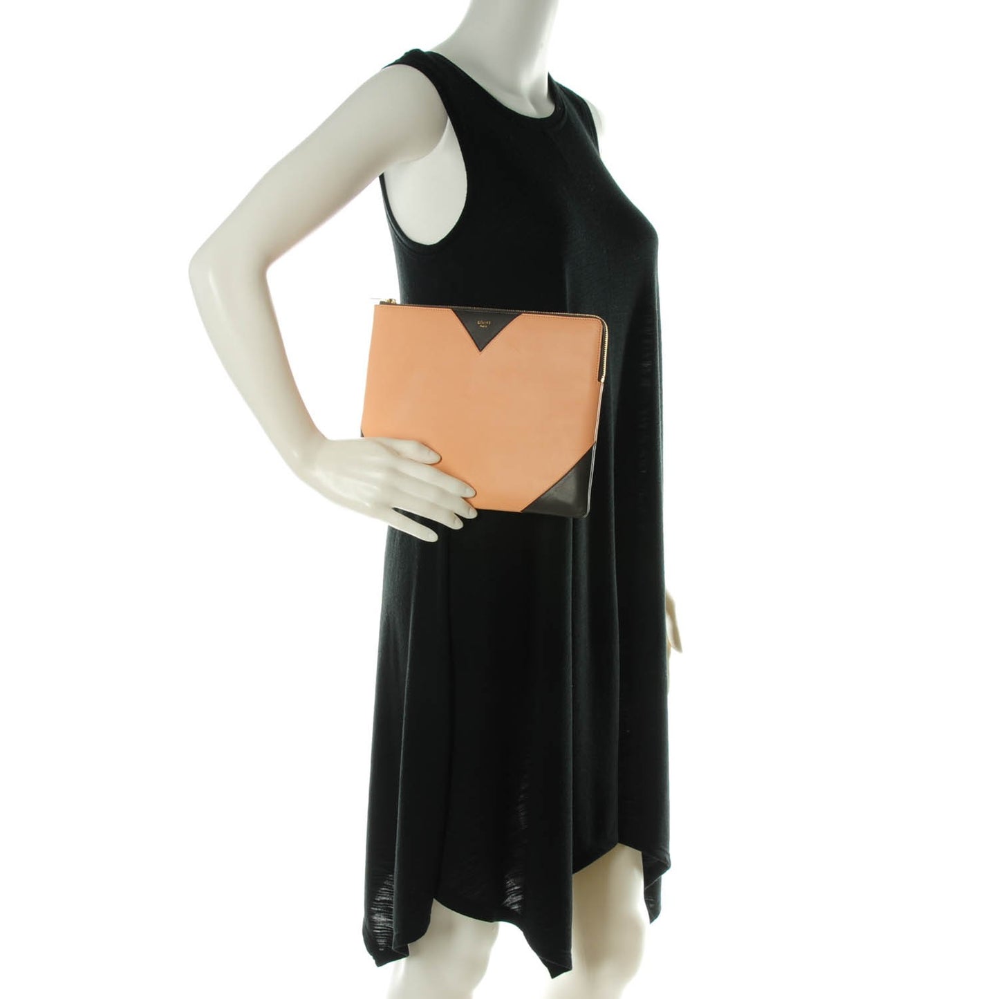 Lambskin Bi-Color Coeur iPad Clutch Blush Black