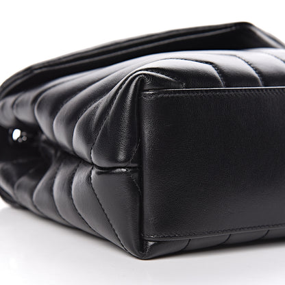 Saint Laurent Calfskin Y Quilted Monogram Small Loulou Chain Satchel Black 8 of 10