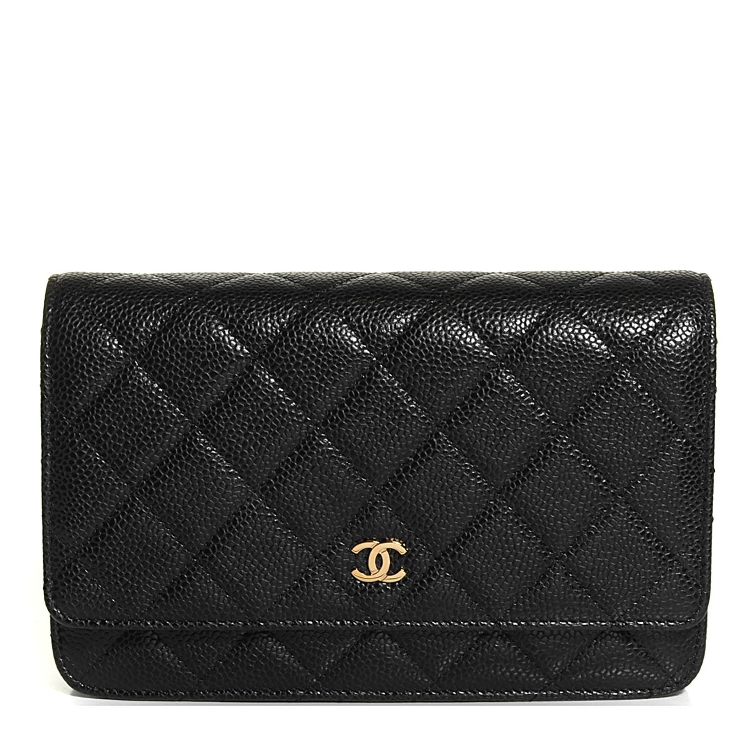 Caviar Quilted Wallet On Chain WOC Black