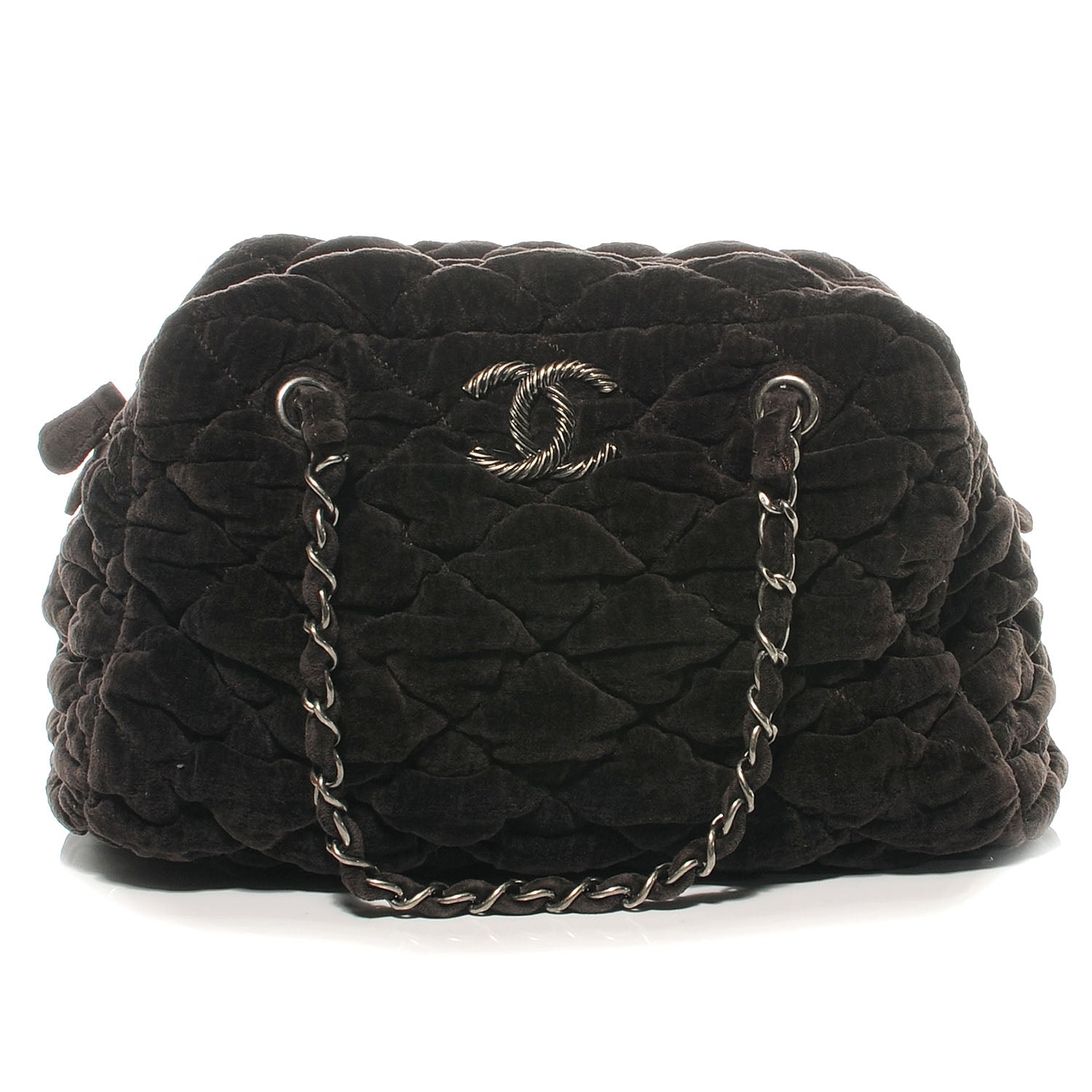 Chanel Velour Bubble Quilt Moscow Bowler Brown 1 of 8