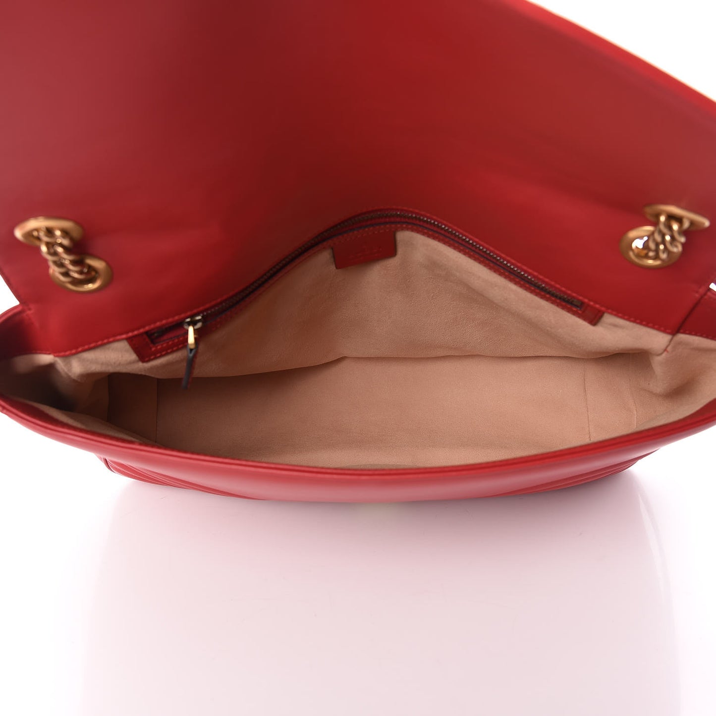 Calfskin Matelasse Large GG Marmont Shoulder Bag Hibiscus Red