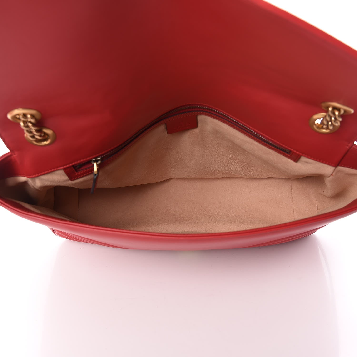 Gucci Calfskin Matelasse Large GG Marmont Shoulder Bag Hibiscus Red 7 of 10