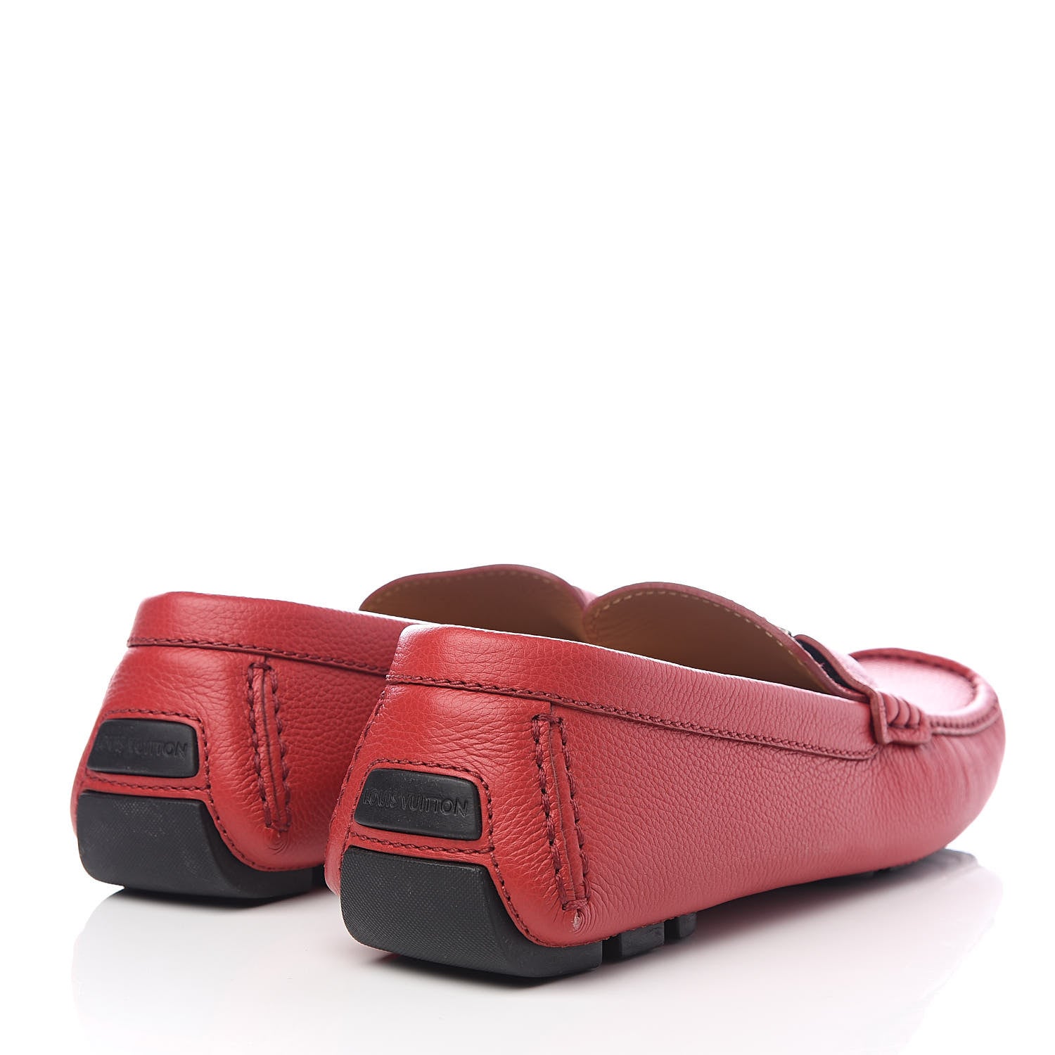 Louis Vuitton Calfskin Mens Monte Carlo Car Shoe Moccasin Loafers 9 Red 4 of 8