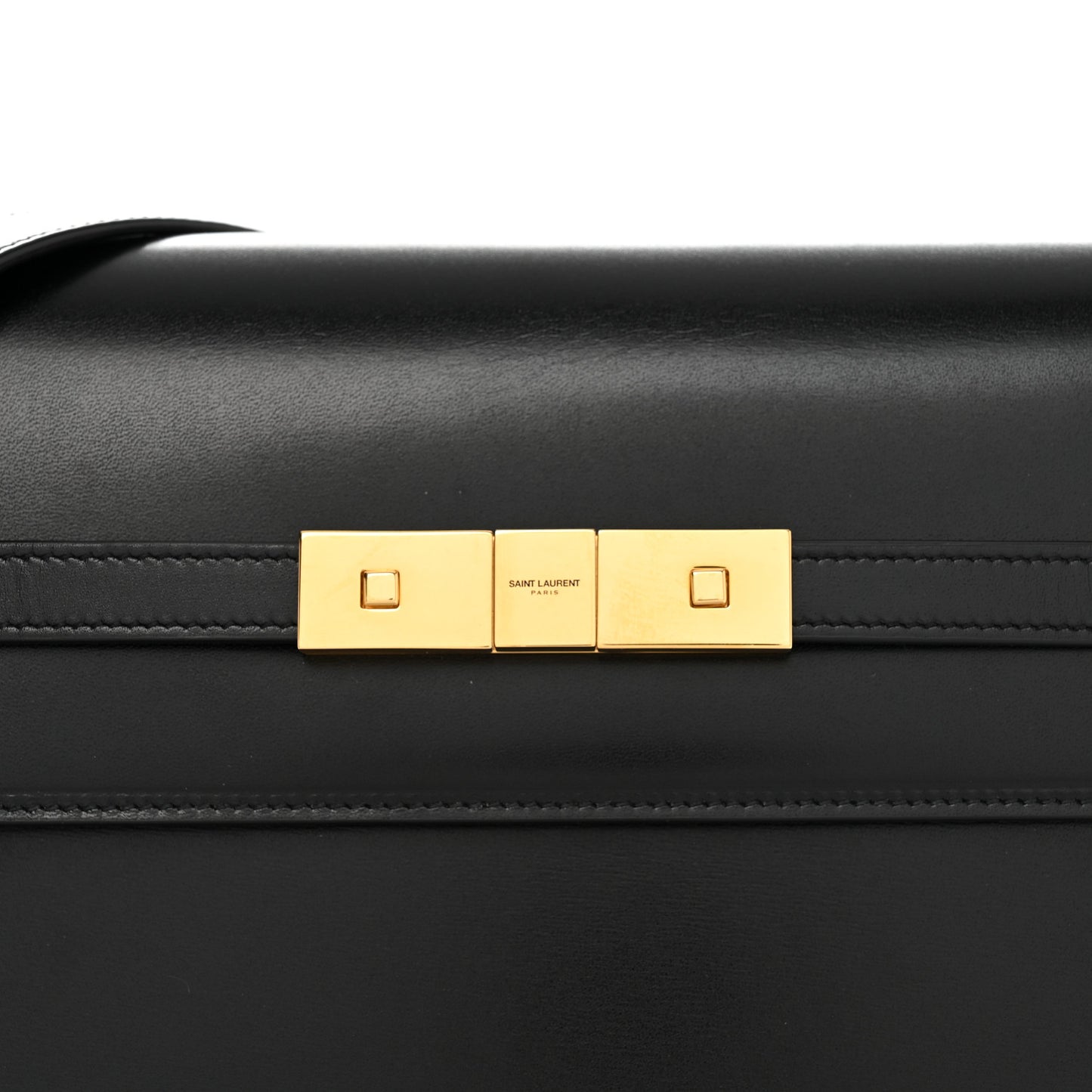 Smooth Calfskin Manhattan Shoulder Bag Black