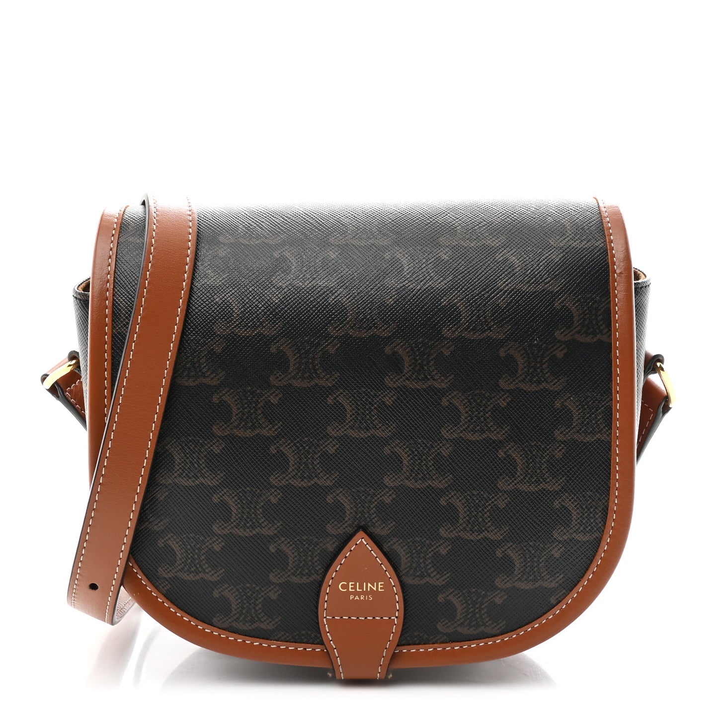 Triomphe Canvas Medium Folco Bag Tan