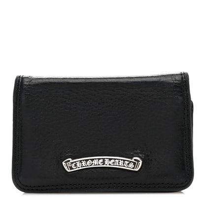 Chrome Hearts Grained Calfskin Grommet Card Holder Black 1 of 9