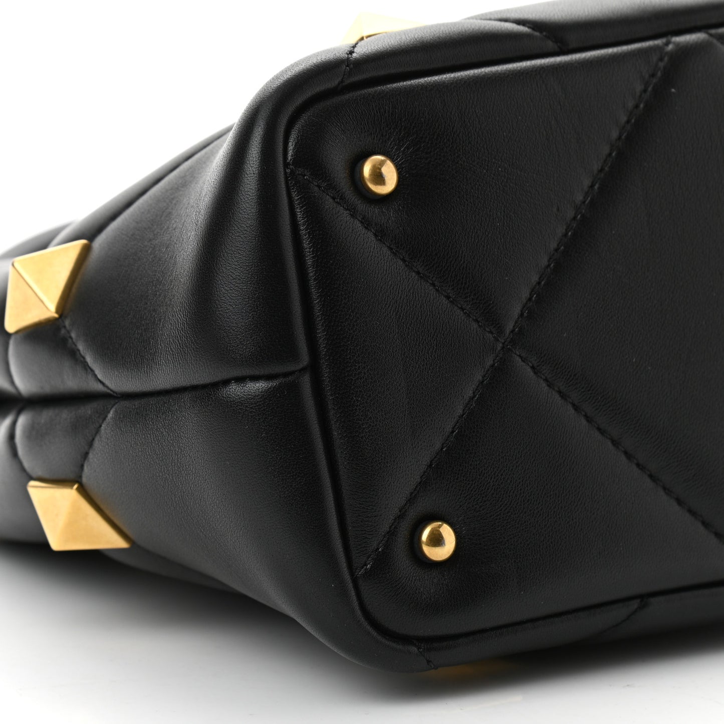 Nappa Small Roman Stud The Handle Bag Black