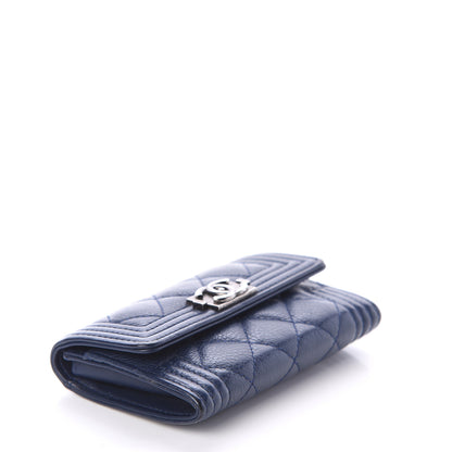 Chanel Calfskin Quilted Boy Flap Card Holder Navy 3 of 7