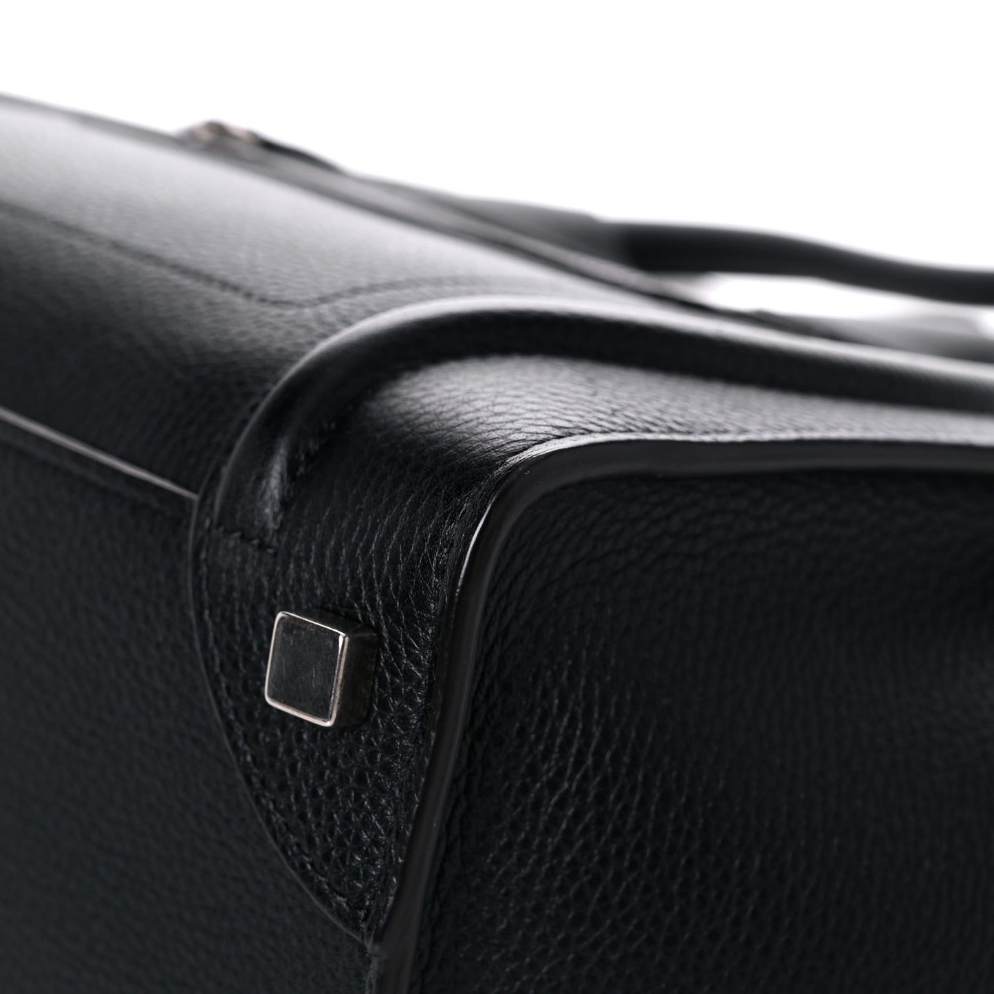 Drummed Calfskin Micro Luggage Black