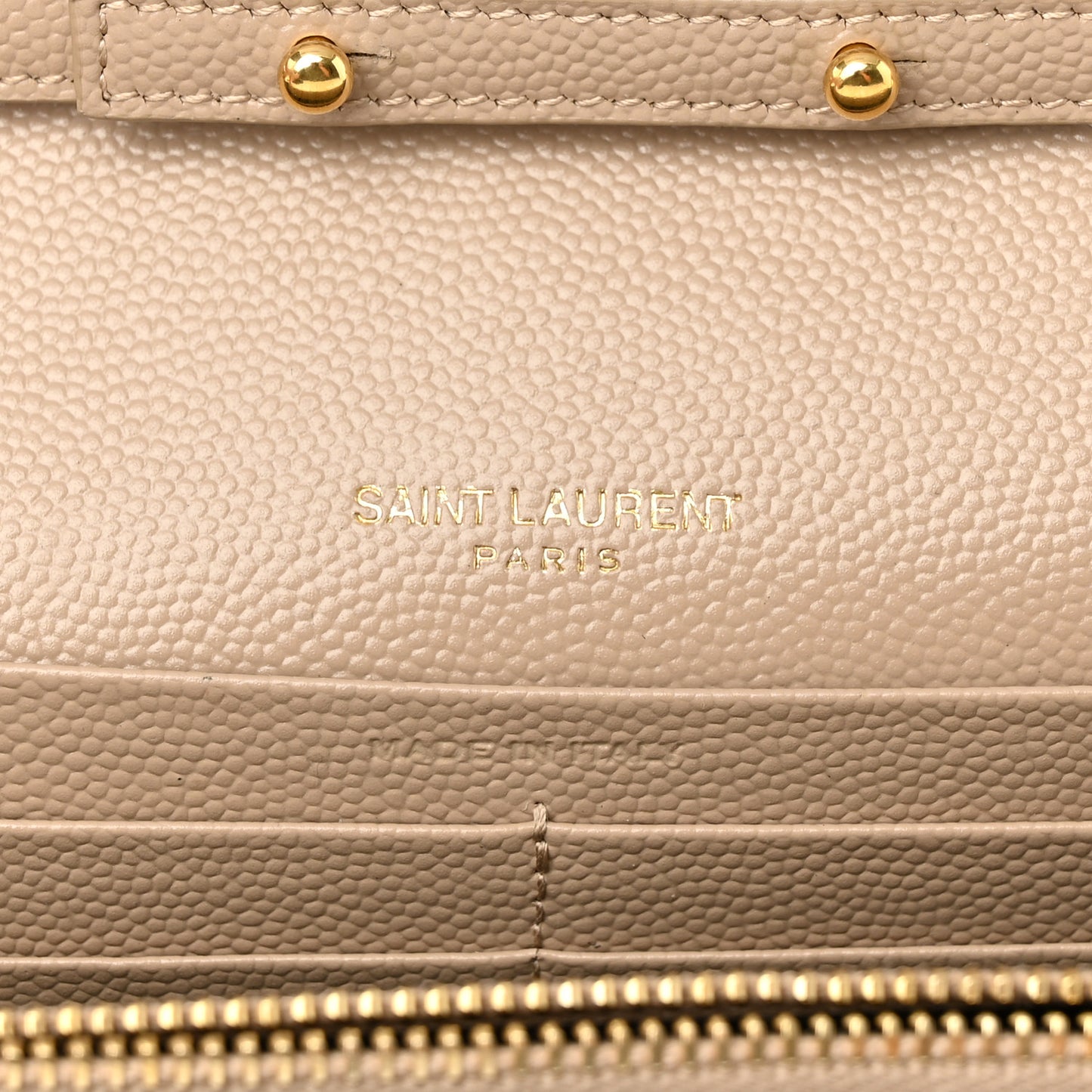 Grain De Poudre Matelasse Chevron Monogram Chain Wallet Deep Beige