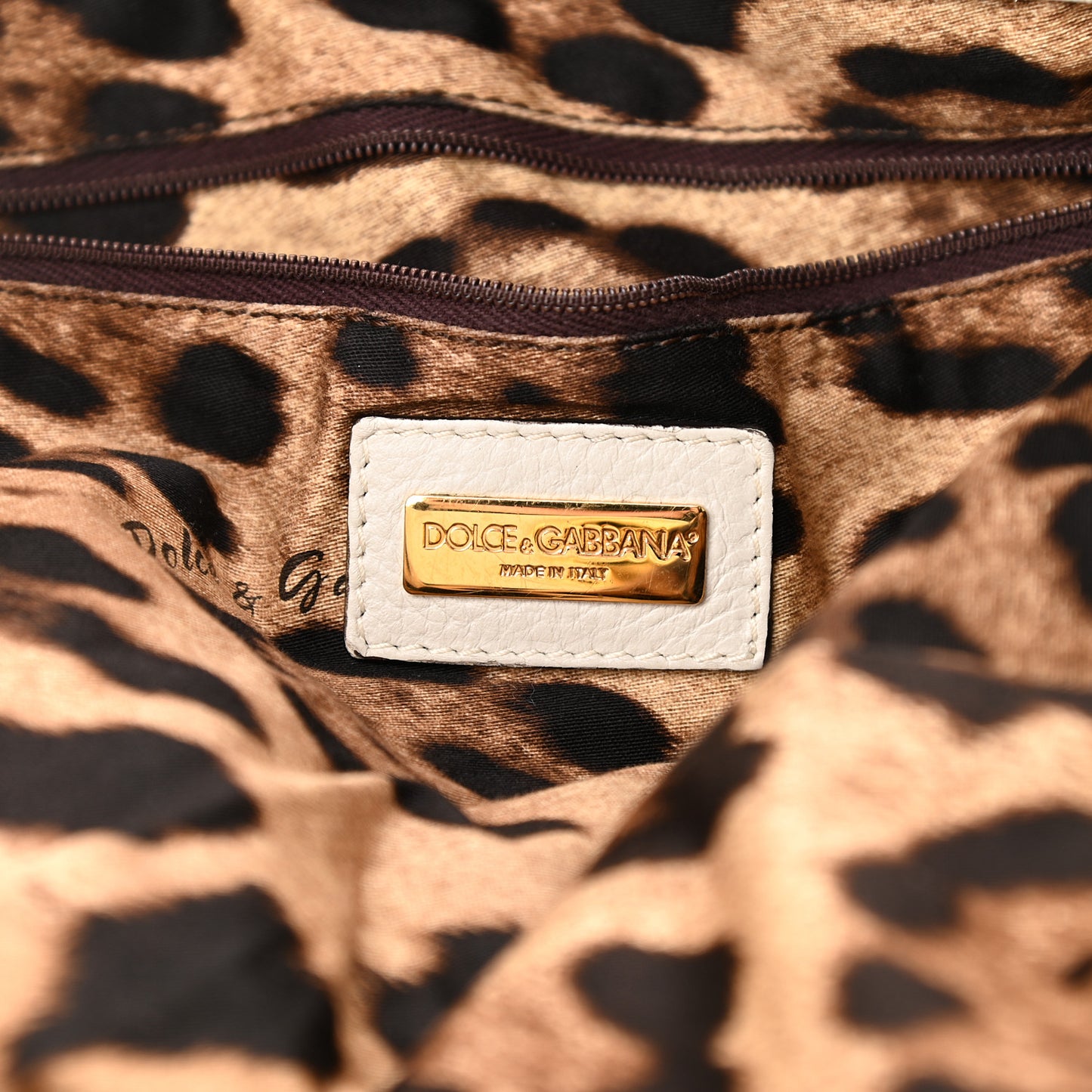 Calfskin Chain Tote Off White