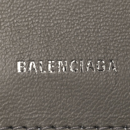 Balenciaga Calfskin Snake Effect Small Hourglass Top Handle Bag Black White 6 of 11