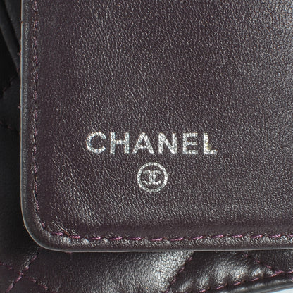 Chanel Lambskin Quilted Yen Wallet Plum 7 of 10
