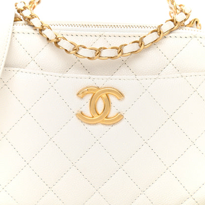 Chanel Caviar Quilted Small Pick Me Up Vanity Case White 9 of 10