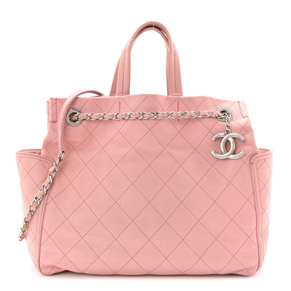 Chanel Caviar Stitched Small CC Pocket Tote Tote Pink 1 of 21