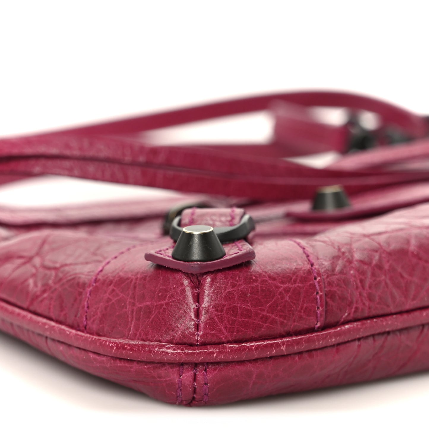 Agneau Arena Classic Hardware Le City Pouch On Strap Framboise