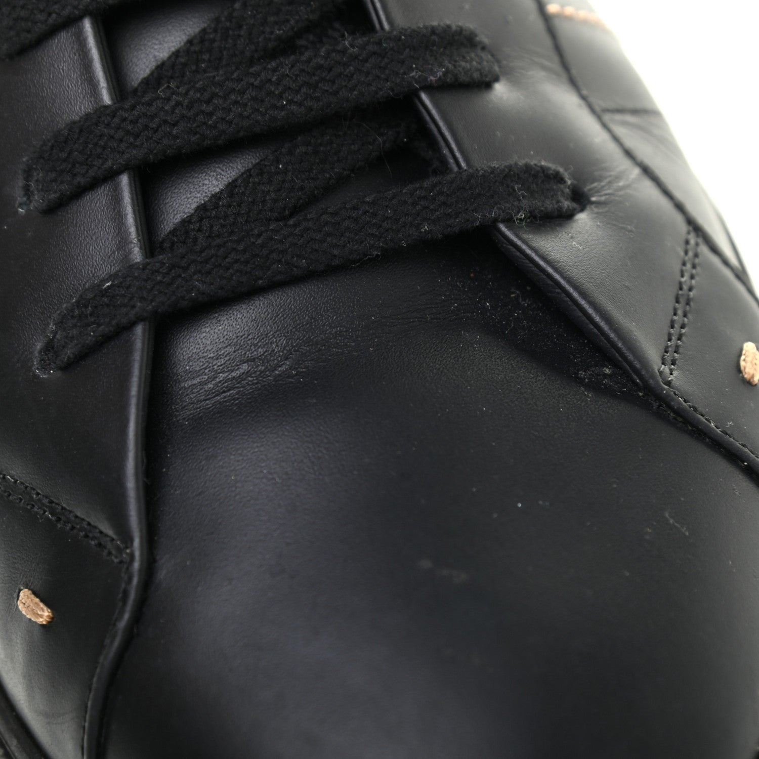 Fendi Calfskin FF Mens Low Top Sneakers 12 Black Brown 13 of 16