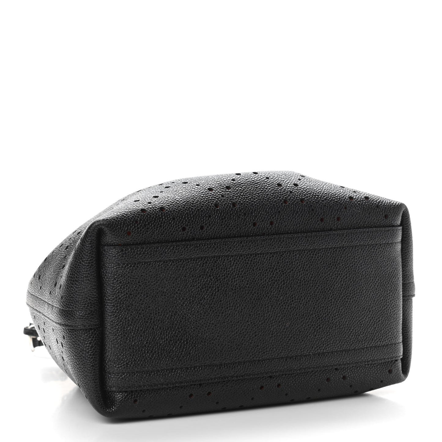 Caviar Perforated Drawstring CC Bag Black Orange