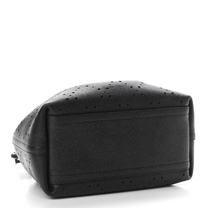 Chanel Caviar Perforated Drawstring CC Bag Black Orange 4 of 13