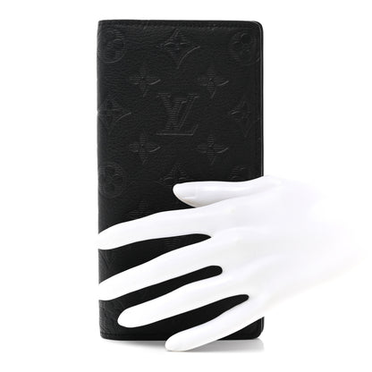 Louis Vuitton Calfskin Monogram Shadow Brazza Wallet Black 2 of 8