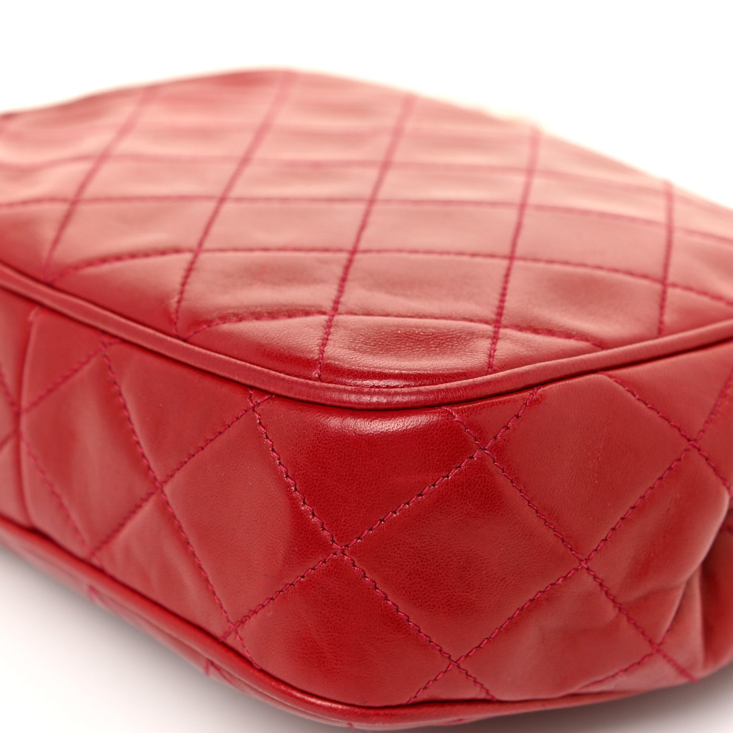 Chanel Lambskin Quilted Flap Tassel Camera Bag Red 17 of 21