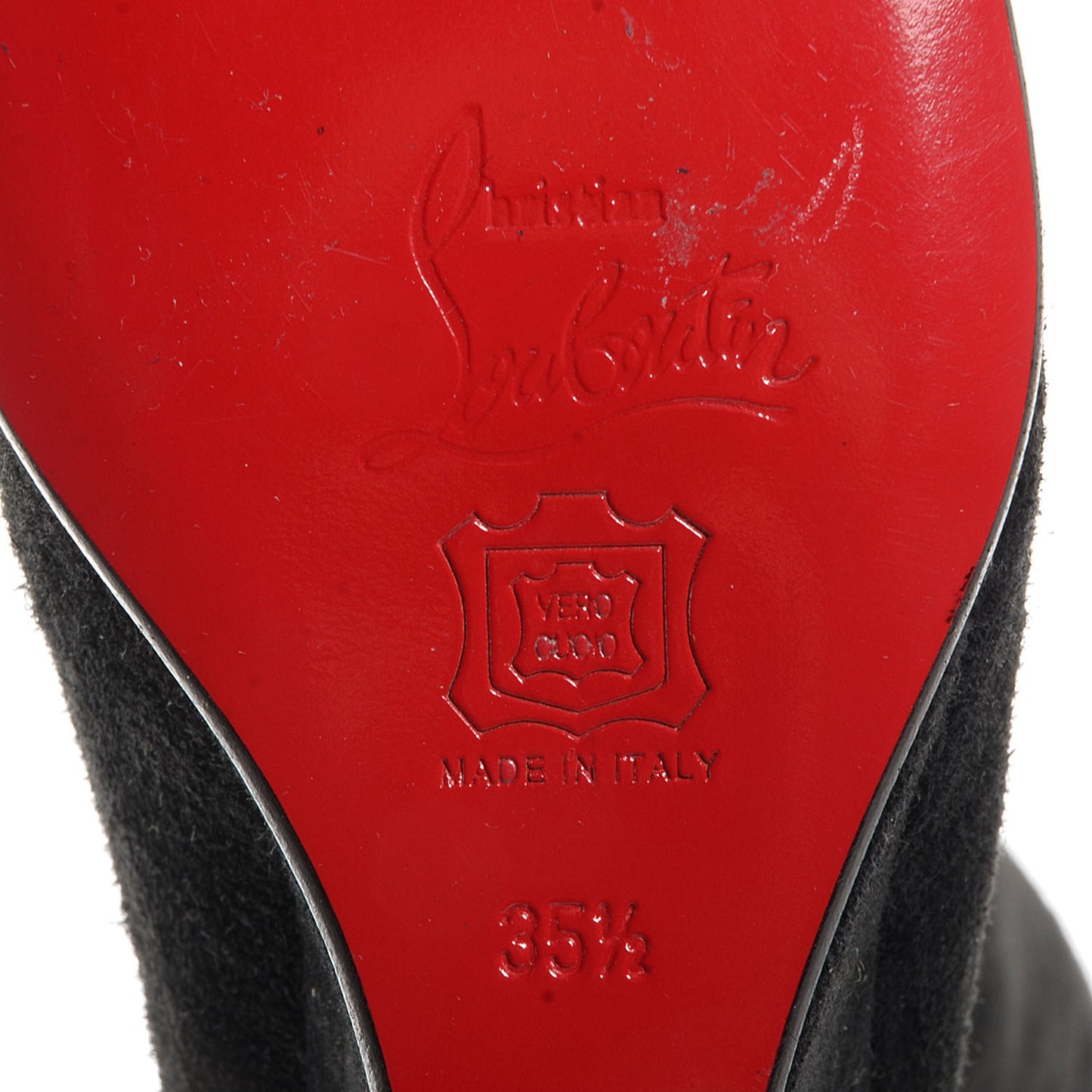 Suede Melissa Botta Knee High Wedge Boots 35.5 Black