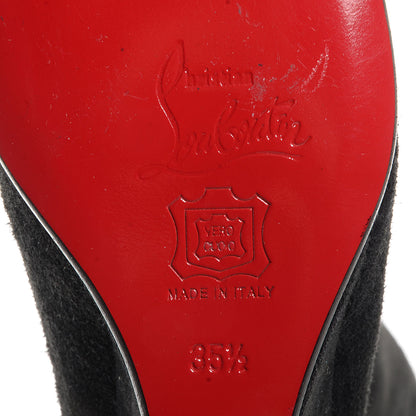 Christian Louboutin Suede Melissa Botta Knee High Wedge Boots 35.5 Black 5 of 5