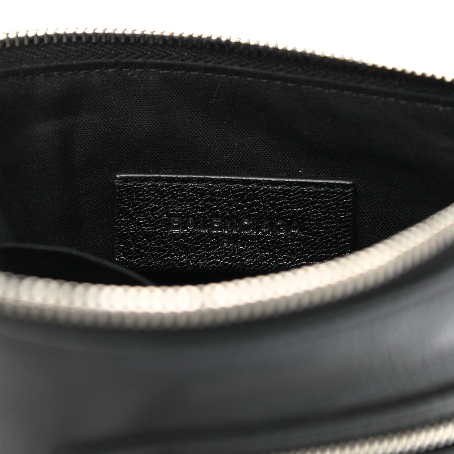 Balenciaga Chevre Silver Metallic Edge Hardware Pouch Black 6 of 7
