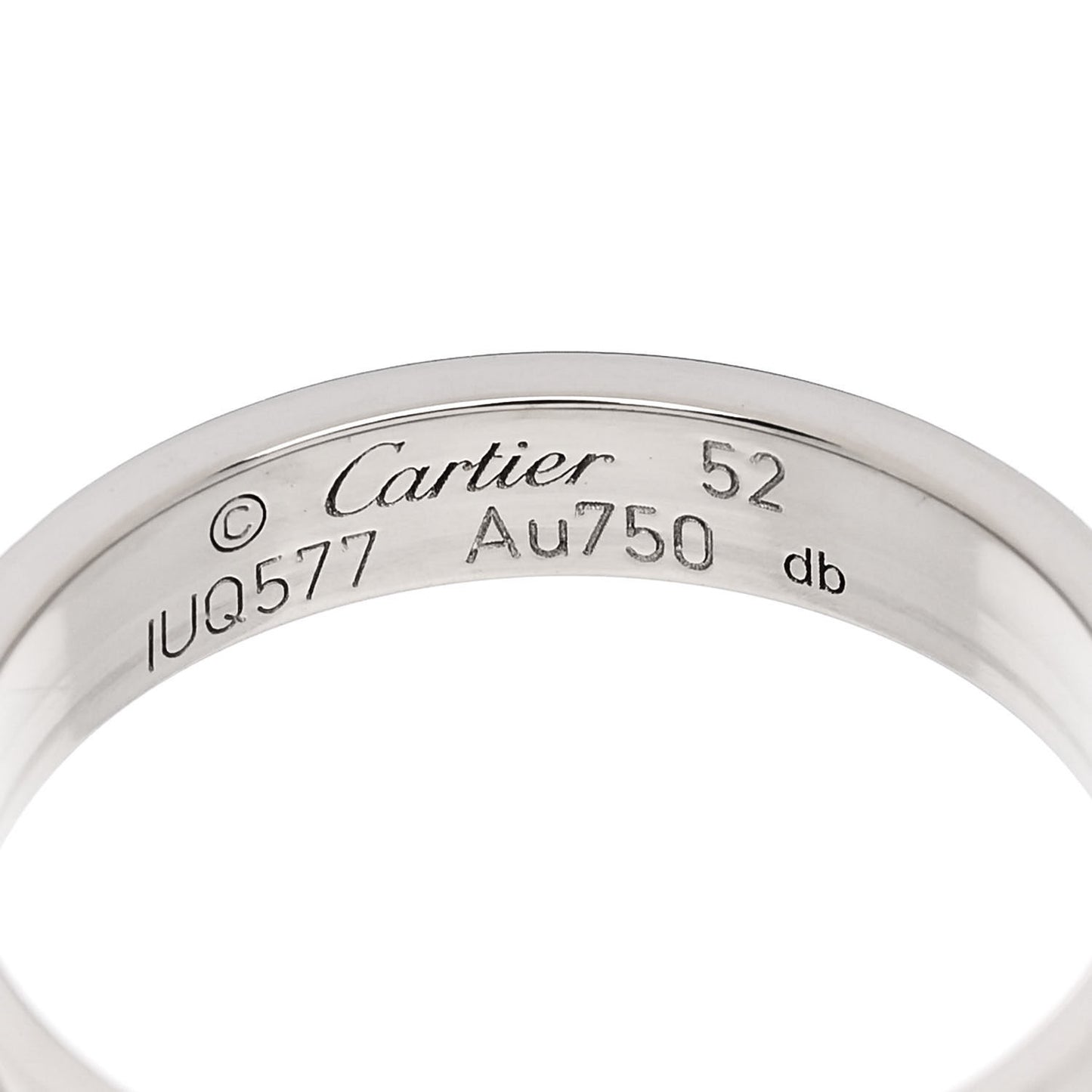18K White Gold 3.5mm LOVE Wedding Band Ring 52 6