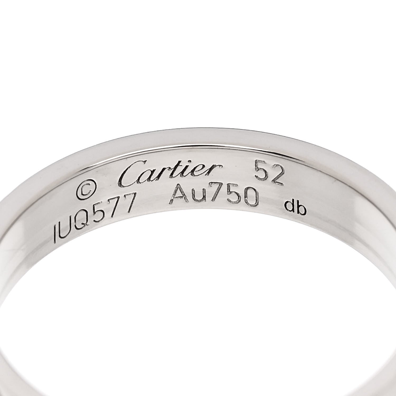 Cartier 18K White Gold 3.5mm LOVE Wedding Band Ring 52 6 4 of 4