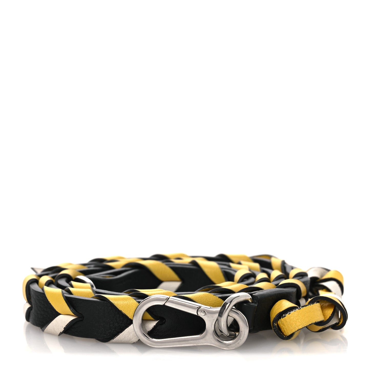 Calfskin Braided Strap Black Multicolor