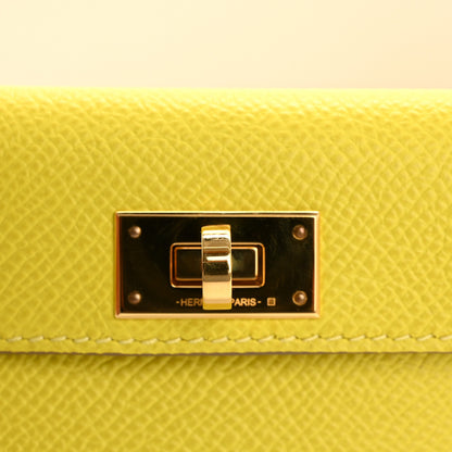 Hermes Swift Epsom Pocket Kelly Shoulder Strap Nata Lime 6 of 6