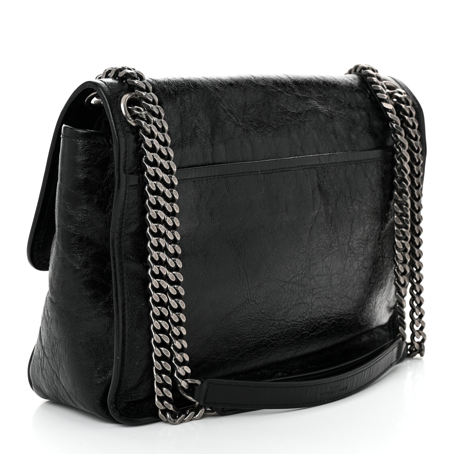 Saint Laurent Crinkled Calfskin Monogram Medium Niki Chain Satchel Black 3 of 10