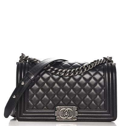 Chanel Lambskin Quilted Medium Boy Flap Black 1 of 9