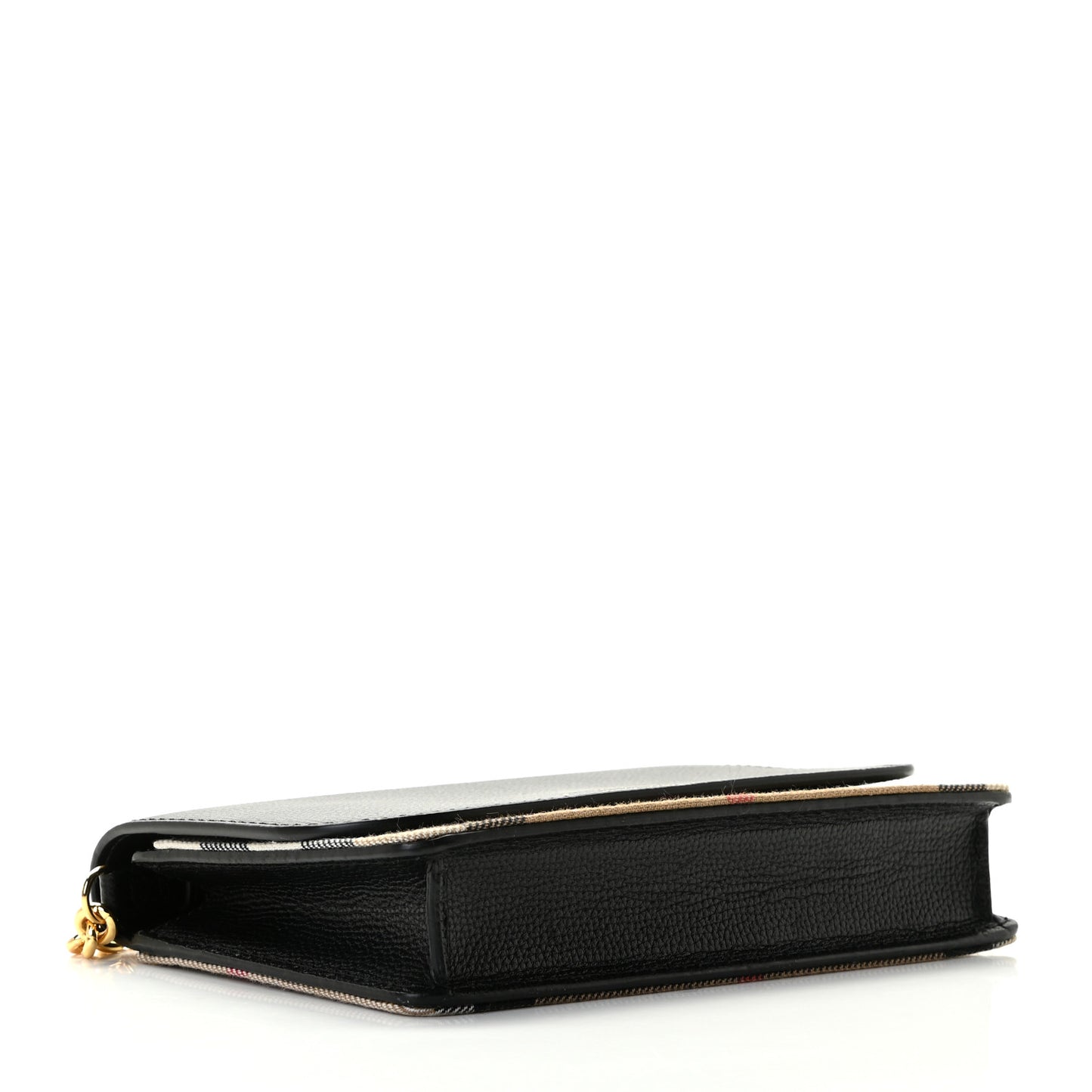Derby Calfskin House Check Wallet On Chain Black