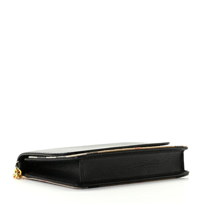 Burberry Derby Calfskin House Check Wallet On Chain Black 4 of 8