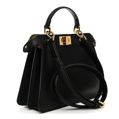 Fendi Vitello Seta Nappa Bi-Color Small Peekaboo I SEE U Satchel Black Light Rose Tortora 3 of 12