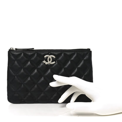 Chanel Lambskin Quilted Crystal Star Cosmetic Case Black 2 of 7