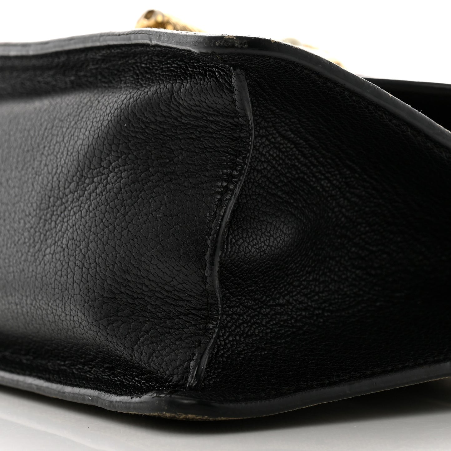 GG Supreme Monogram Goatskin Pearl Mini Fox Broche Bamboo Top Handle Bag Beige Ebony Black Hibiscus Red Mystic White