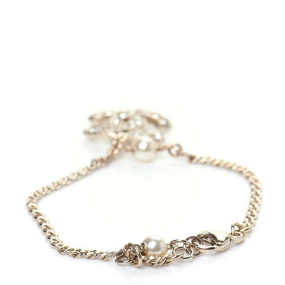 Chanel Pearl Crystal CC Bracelet Light Gold 3 of 5