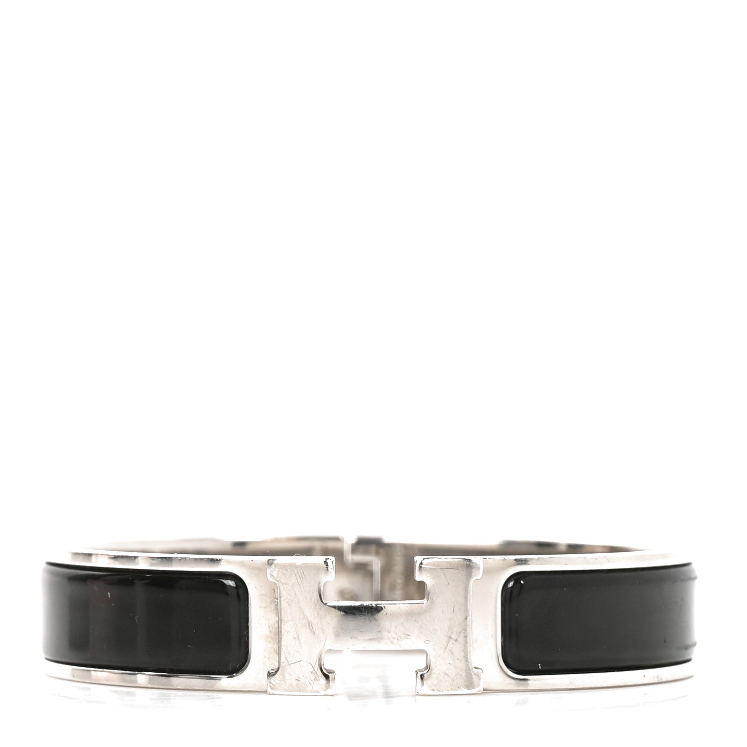 Hermes Enamel Narrow Clic Clac HH Bracelet GM Black 1 of 4
