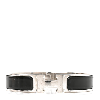 Hermes Enamel Narrow Clic Clac HH Bracelet GM Black 1 of 4