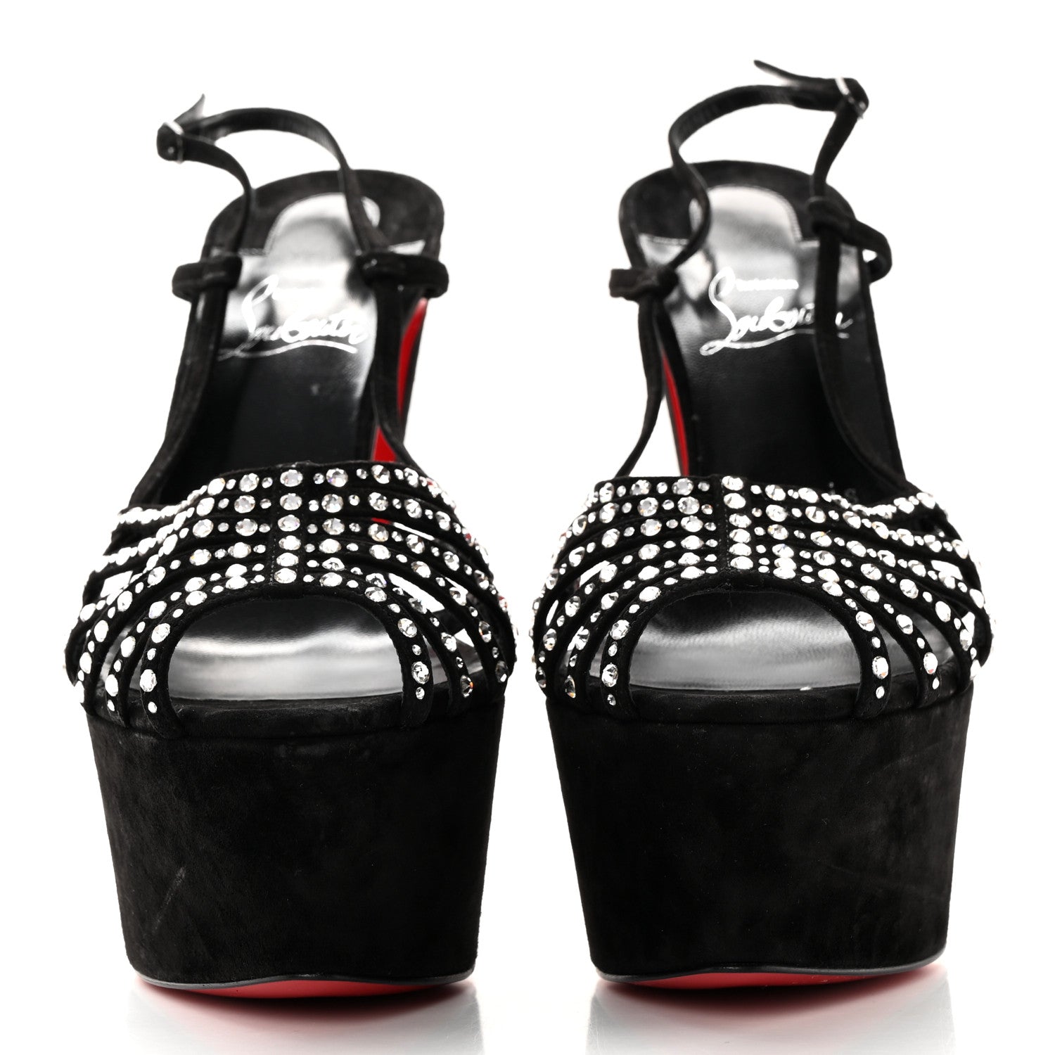 Christian Louboutin Suede Crystal Vegastrassima Alta 160 Pumps 38 Black 2 of 18