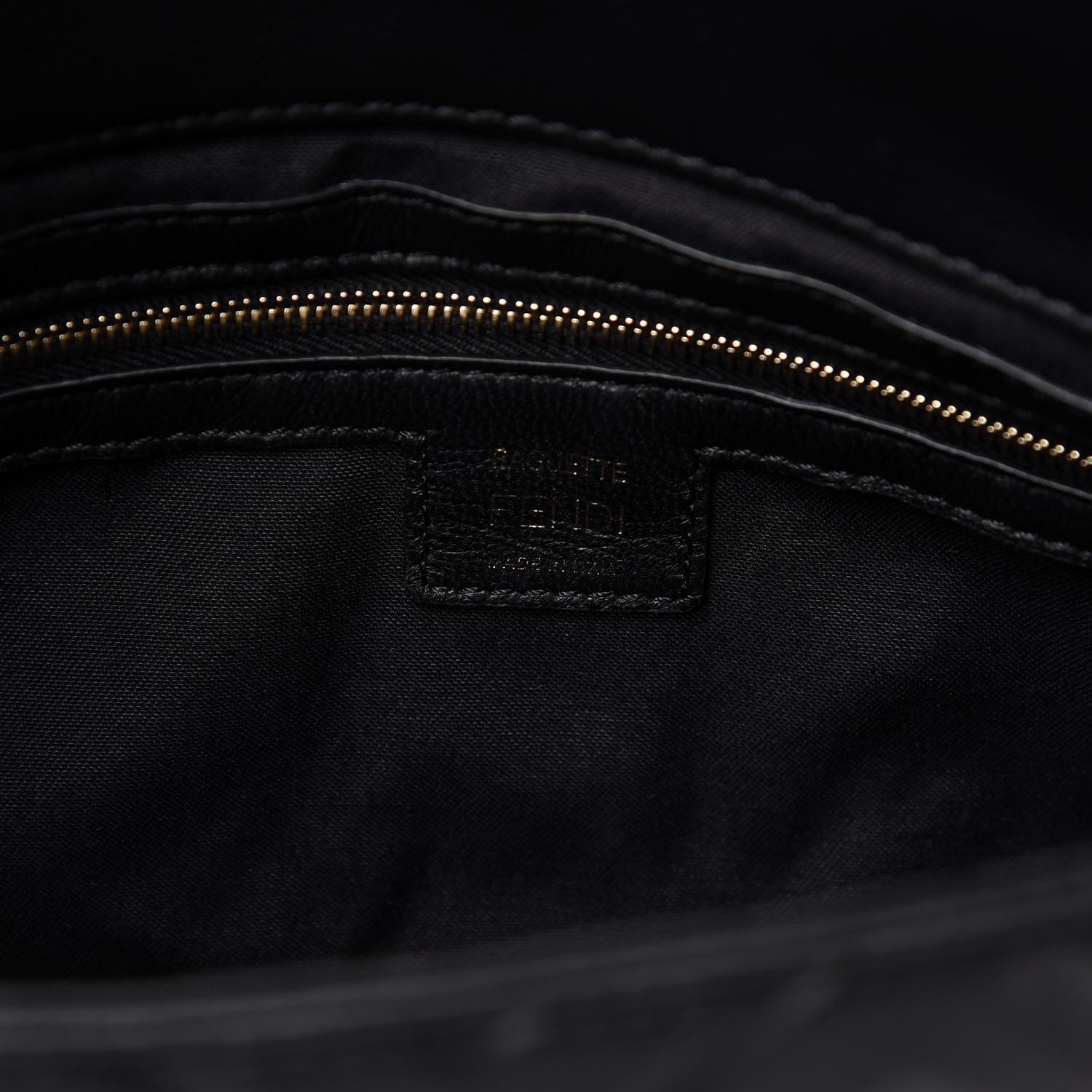 Fendi Nappa FF 1974 Embossed Baguette Black 8 of 9