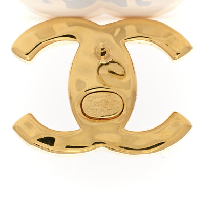Chanel Metal Crystal CC Marquise Earrings Gold 4 of 4