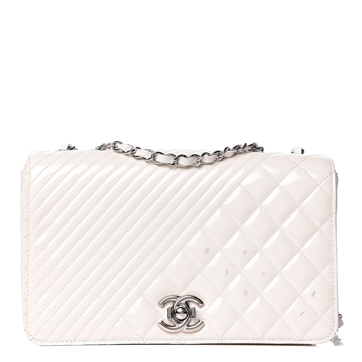 Chanel Glazed Calfskin Quilted Medium Coco Boy Flap White 1 of 11