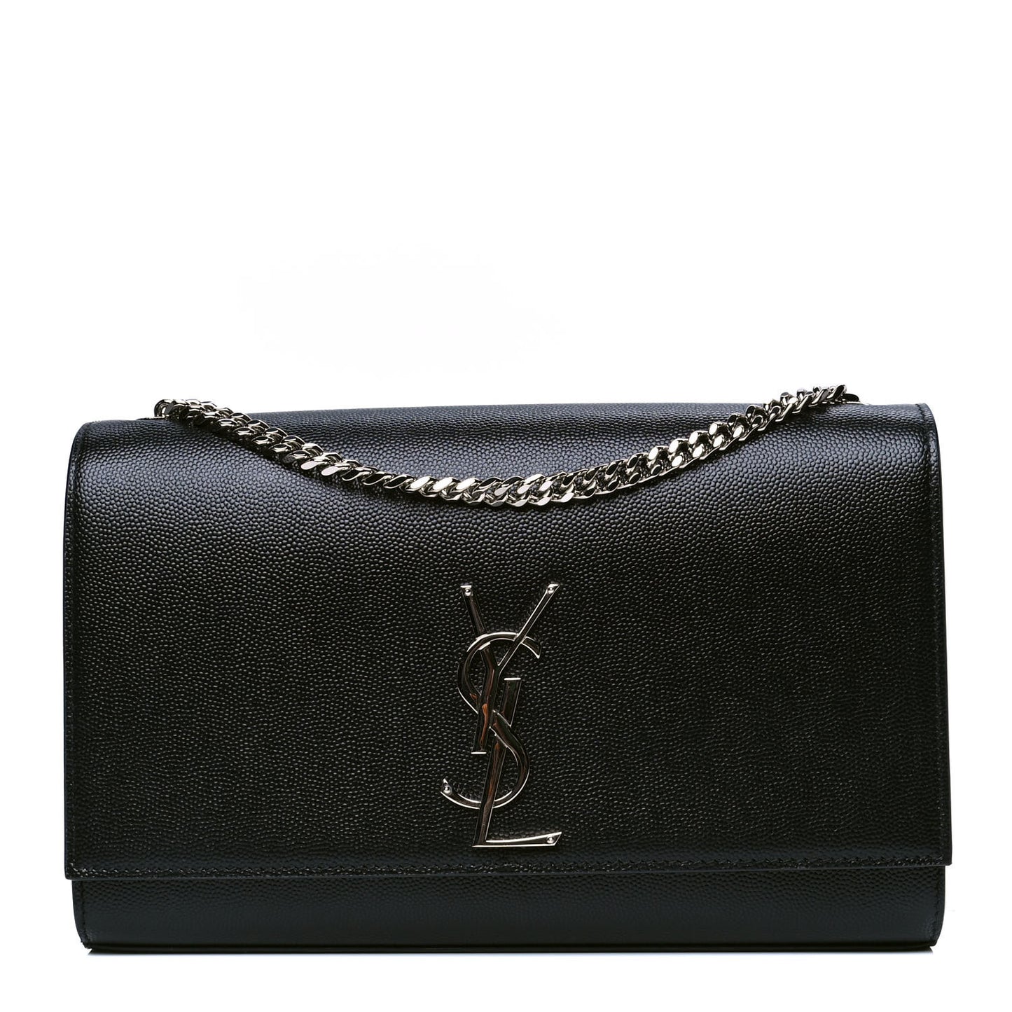 Grain De Poudre Medium Classic Monogram Kate Satchel Black