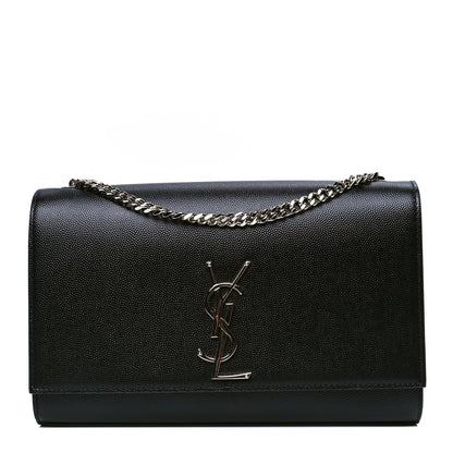 Saint Laurent Grain De Poudre Medium Classic Monogram Kate Satchel Black 1 of 4