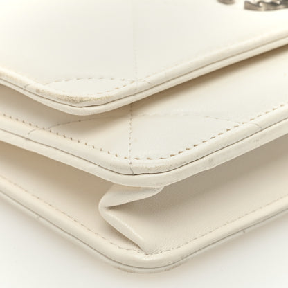Chanel Lambskin Quilted Chanel 19 Wallet On Chain WOC White 9 of 10